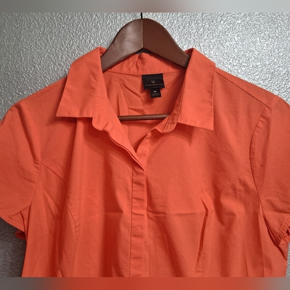 Worthington Short Sleeve Orange Blouse Size XL - Picture 8 of 12
